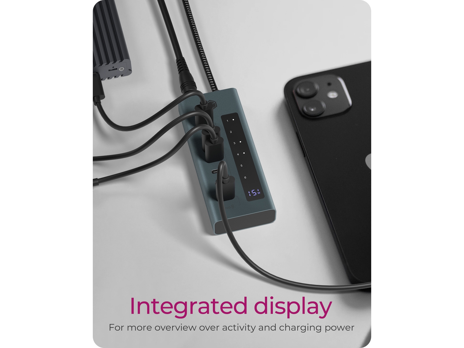 ICY BOX 7 Port USB-C Hub (blå/grå) Dockingstation og USB-hub