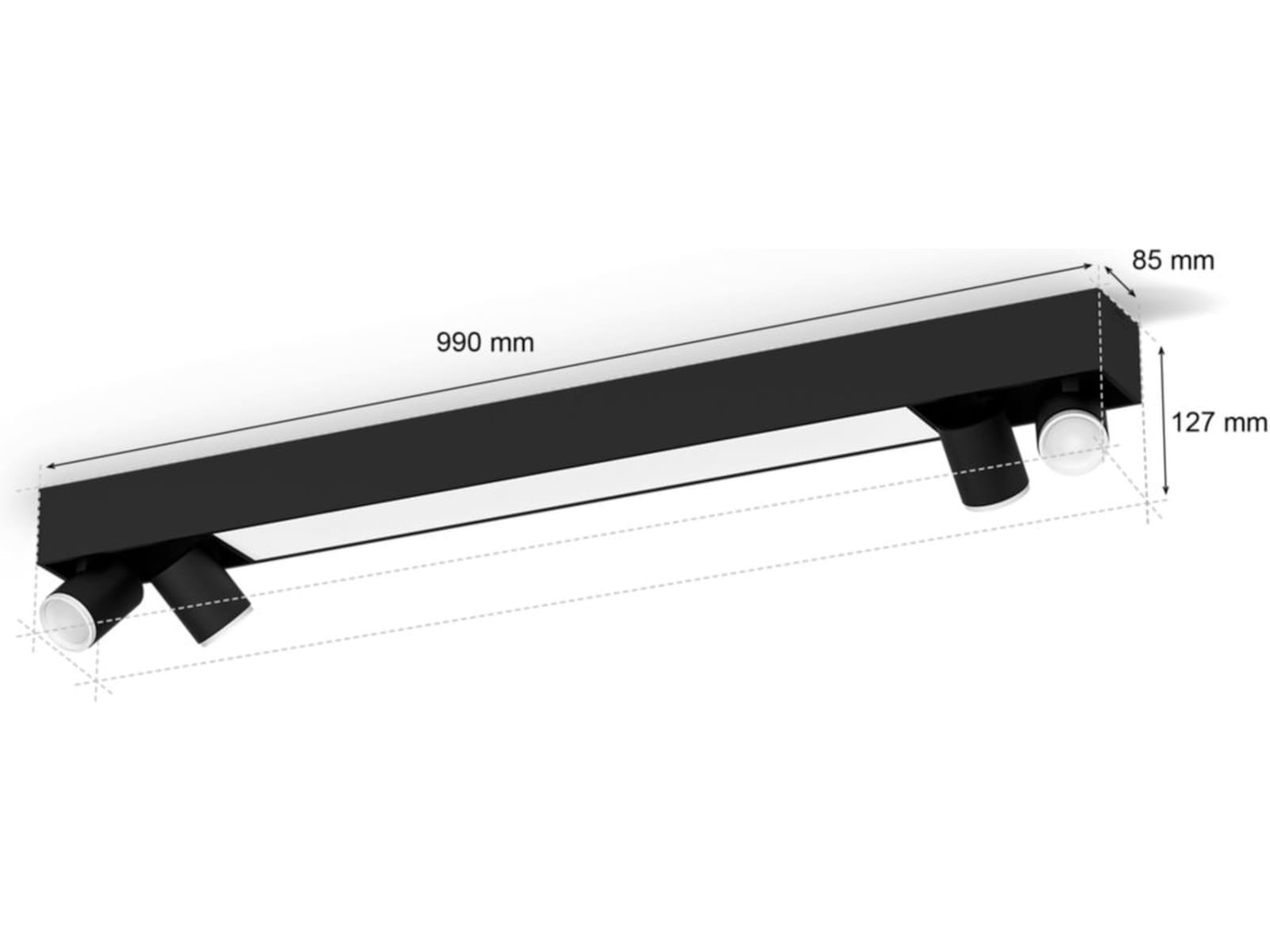 Philips Hue Centris loftslampe med 4 spots (sort) Loftlampe