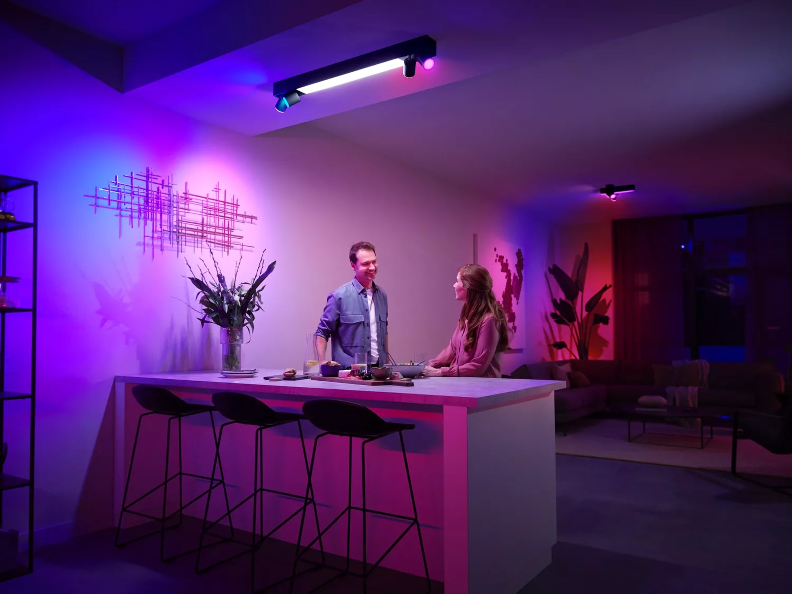 Philips Hue Centris loftslampe med 4 spots (sort) Loftlampe