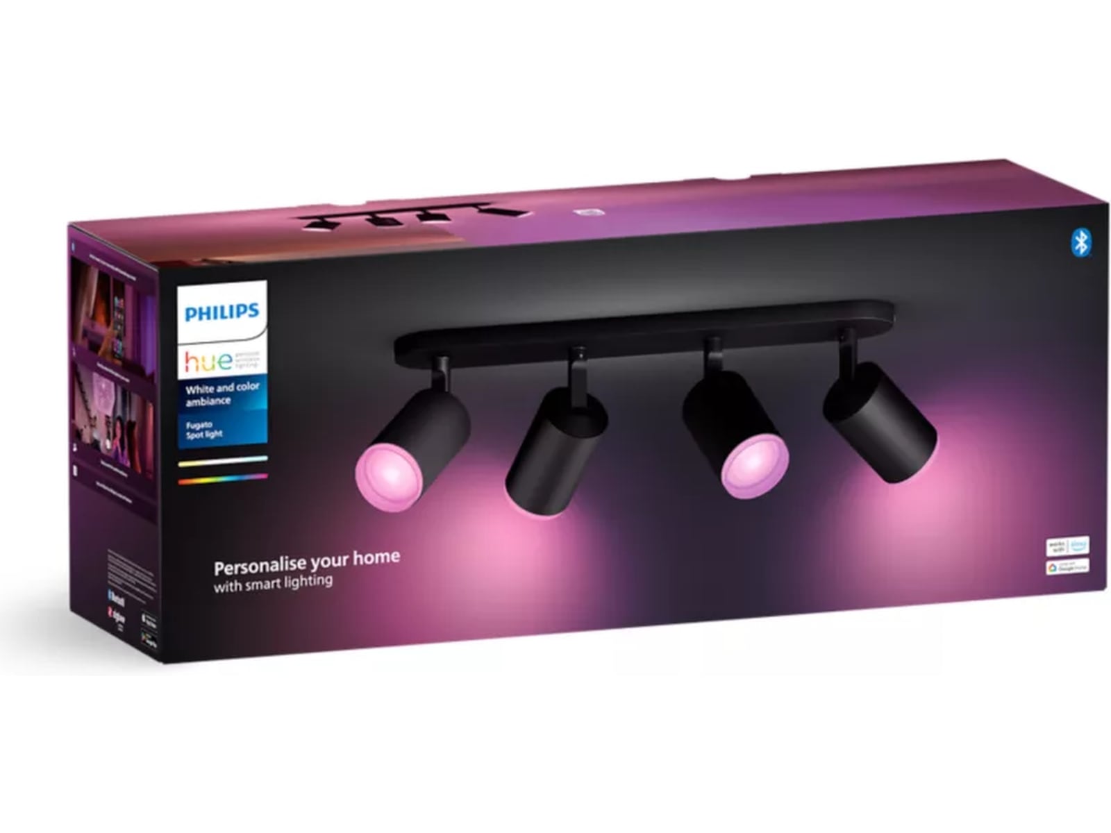Philips Hue Fugato med fire spots (sort) Loftlampe