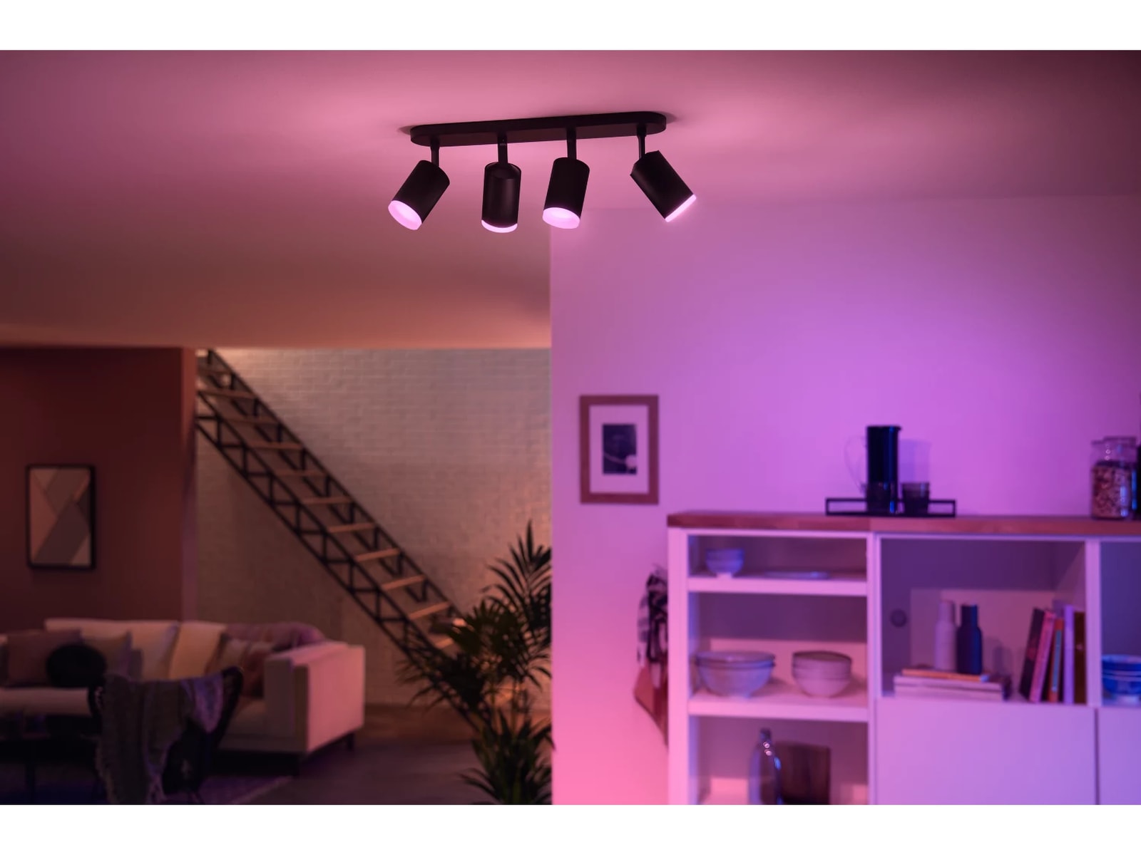 Philips Hue Fugato med fire spots (sort) Loftlampe