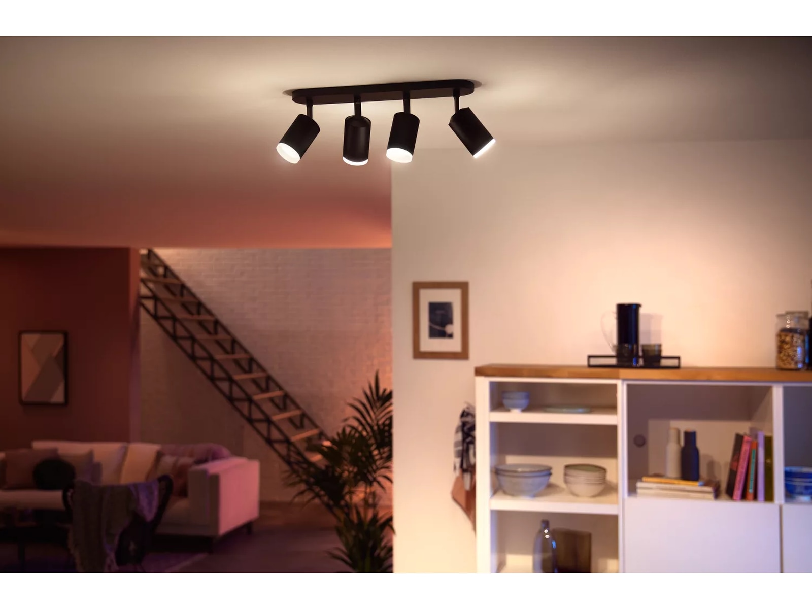 Philips Hue Fugato med fire spots (sort) Loftlampe