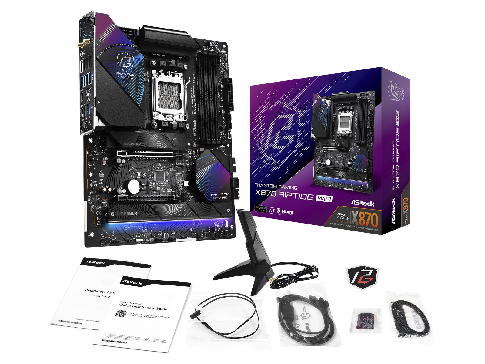 ASRock X870 Phantom Gaming Riptide WiFi Bundkort AMD Socket