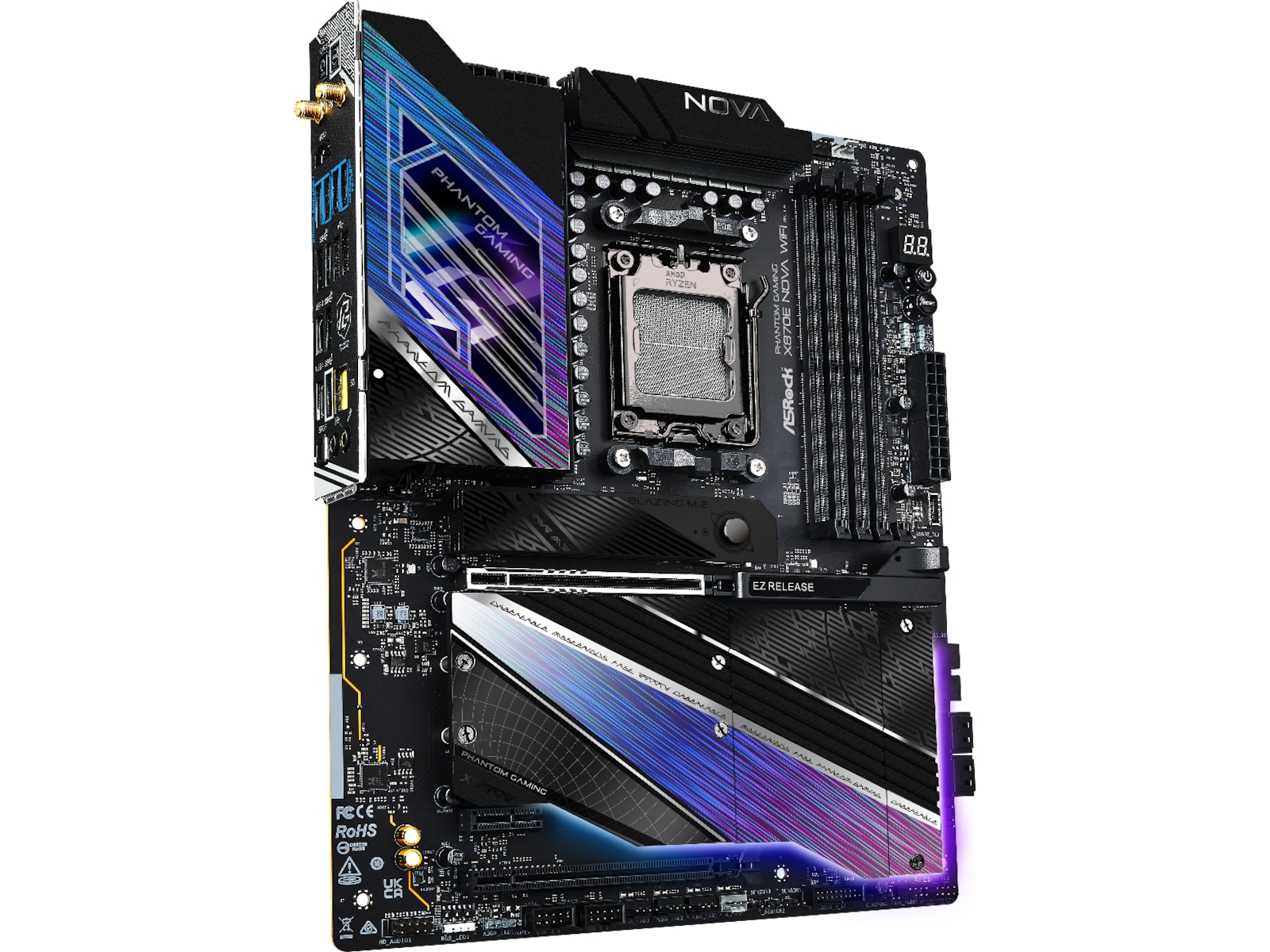 ASRock X870E Phantom Gaming Nova WiFi Bundkort AMD Socket