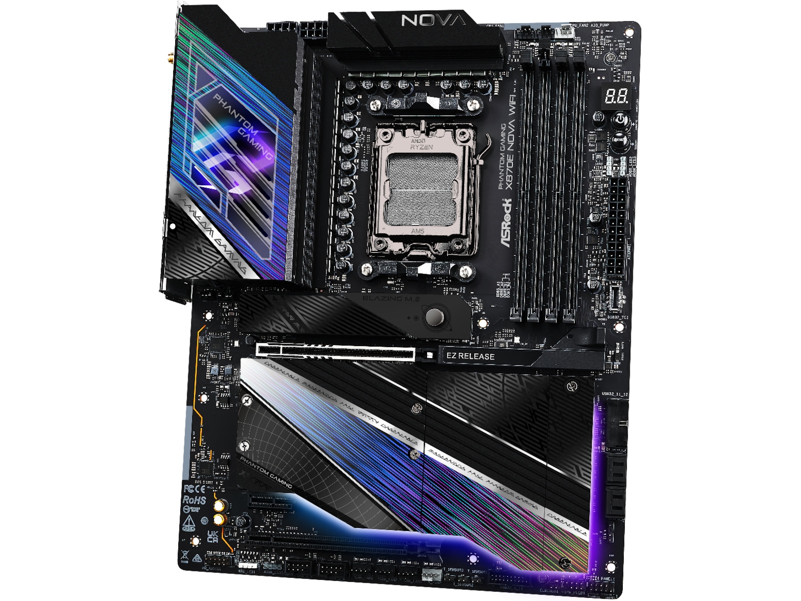 ASRock X870E Phantom Gaming Nova WiFi Bundkort AMD Socket