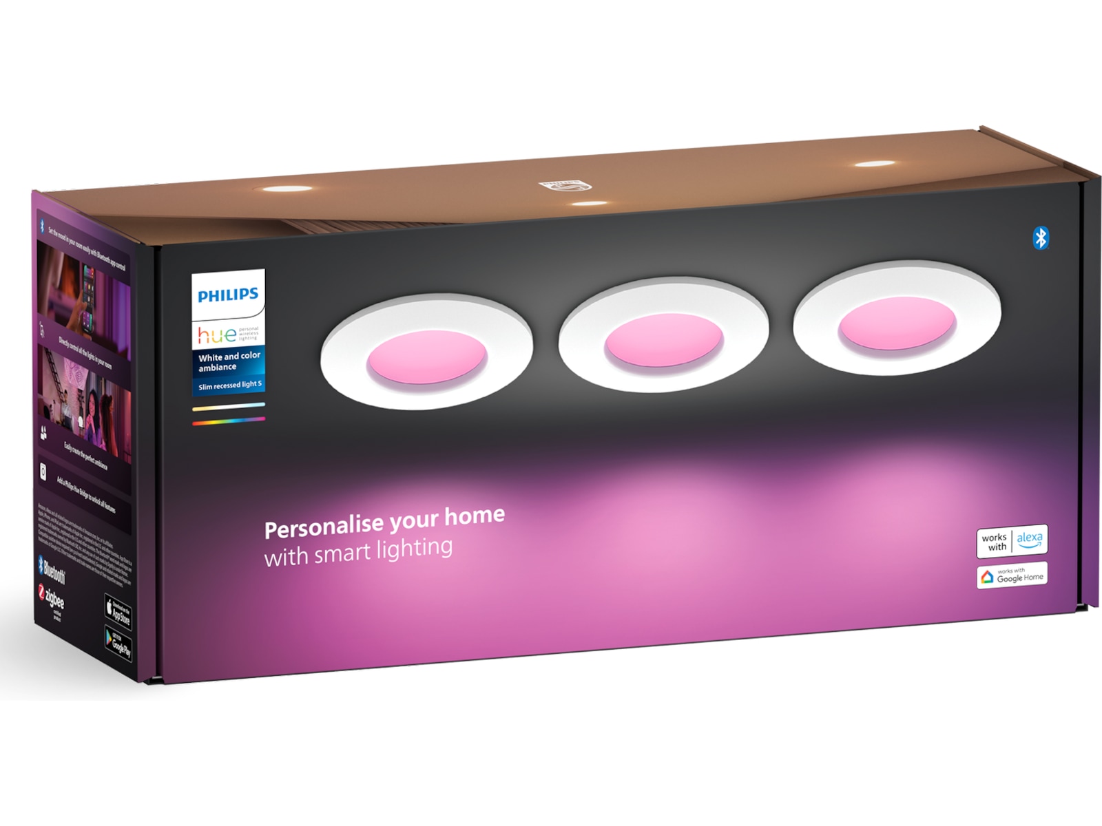 Philips Hue Slim indbygningsspot 90 mm (hvid) 3pk Loftlampe