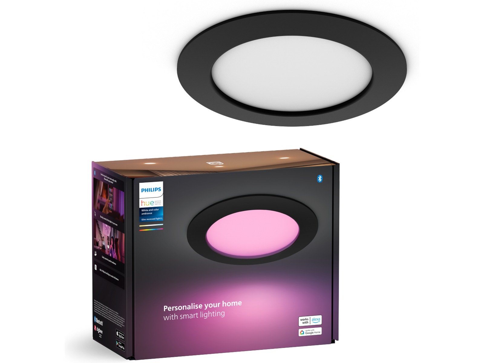 Philips Hue Slim indbygningsspot 170 mm (sort) Loftlampe