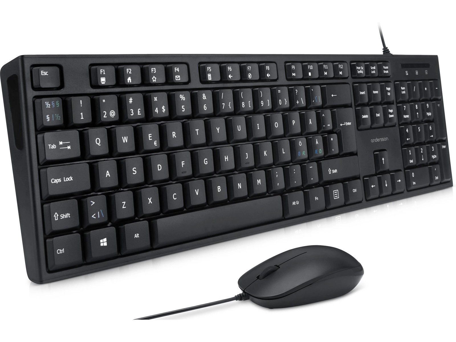 Andersson tastatur og mus Mus & keyboards -kombinasjonspakker
