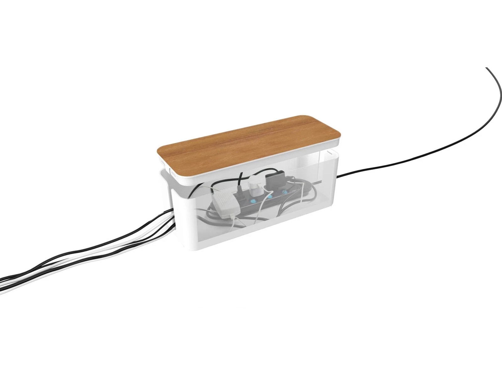 Andersson Stor kabelboks (hvid/træ) Kabel skjulere & tilbehør