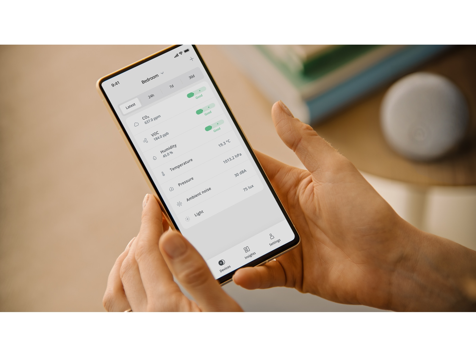 Airthings Wave Enhance luftkvalitetsmonitor Luftkvalitetsmålere