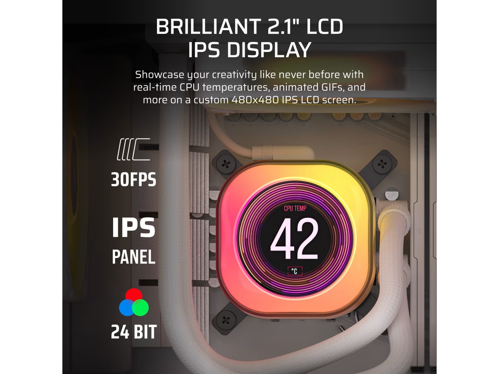 Corsair iCUE LINK TITAN 360 RX LCD AIO Køler (hvidt) CPU - Vandkøling