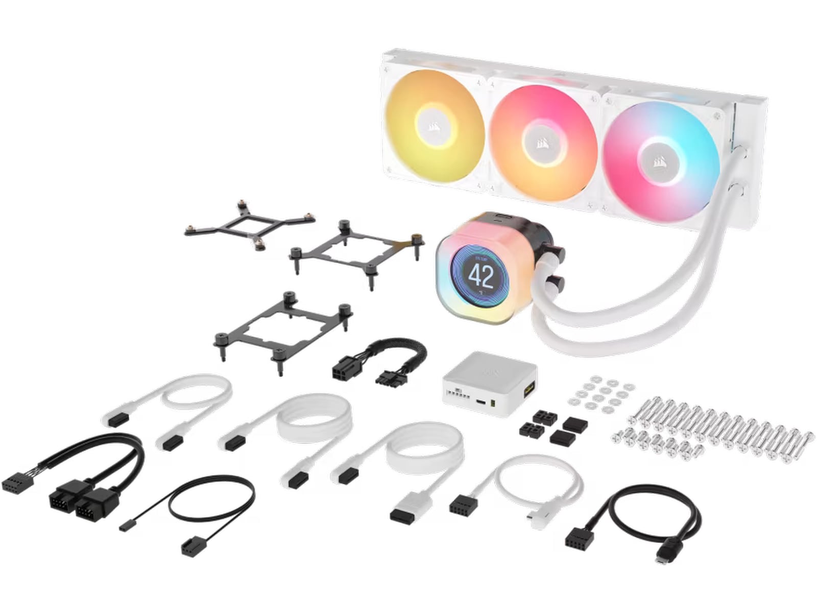 Corsair iCUE LINK TITAN 360 RX LCD AIO Køler (hvidt) CPU - Vandkøling