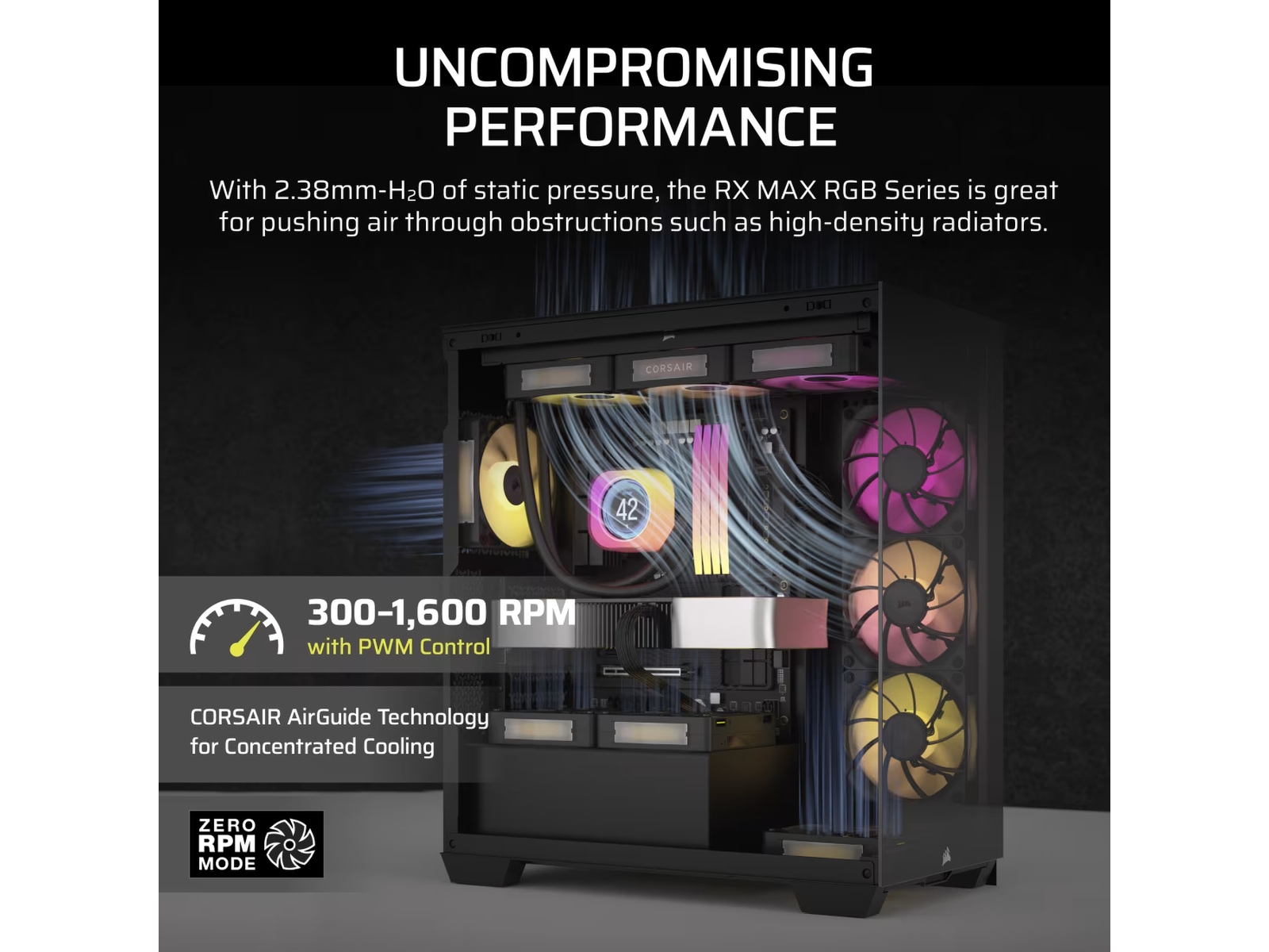 Corsair iCUE LINK RX140 RGB MAX Ventilator (svart) Blæsere