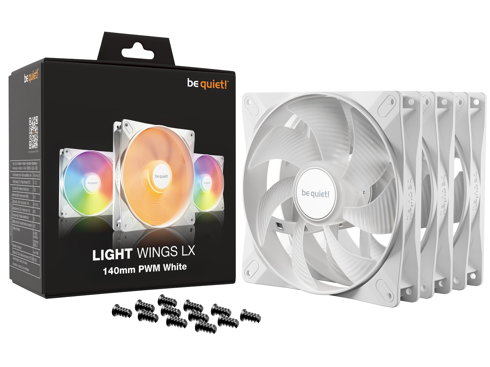 be quiet! LIGHT WINGS LX 140 PWM Ventilator 3pk (hvidt) Blæsere