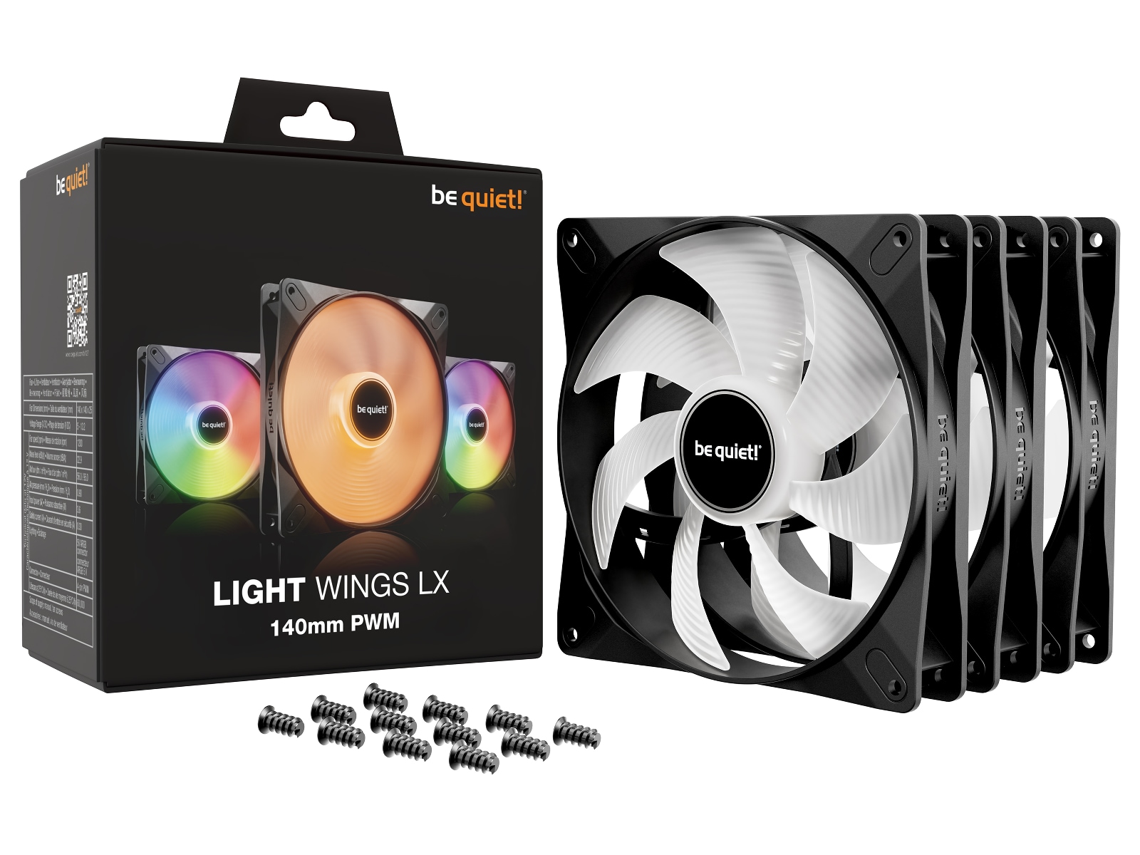be quiet! LIGHT WINGS LX 140 PWM Ventilator 3pk (sort) Blæsere