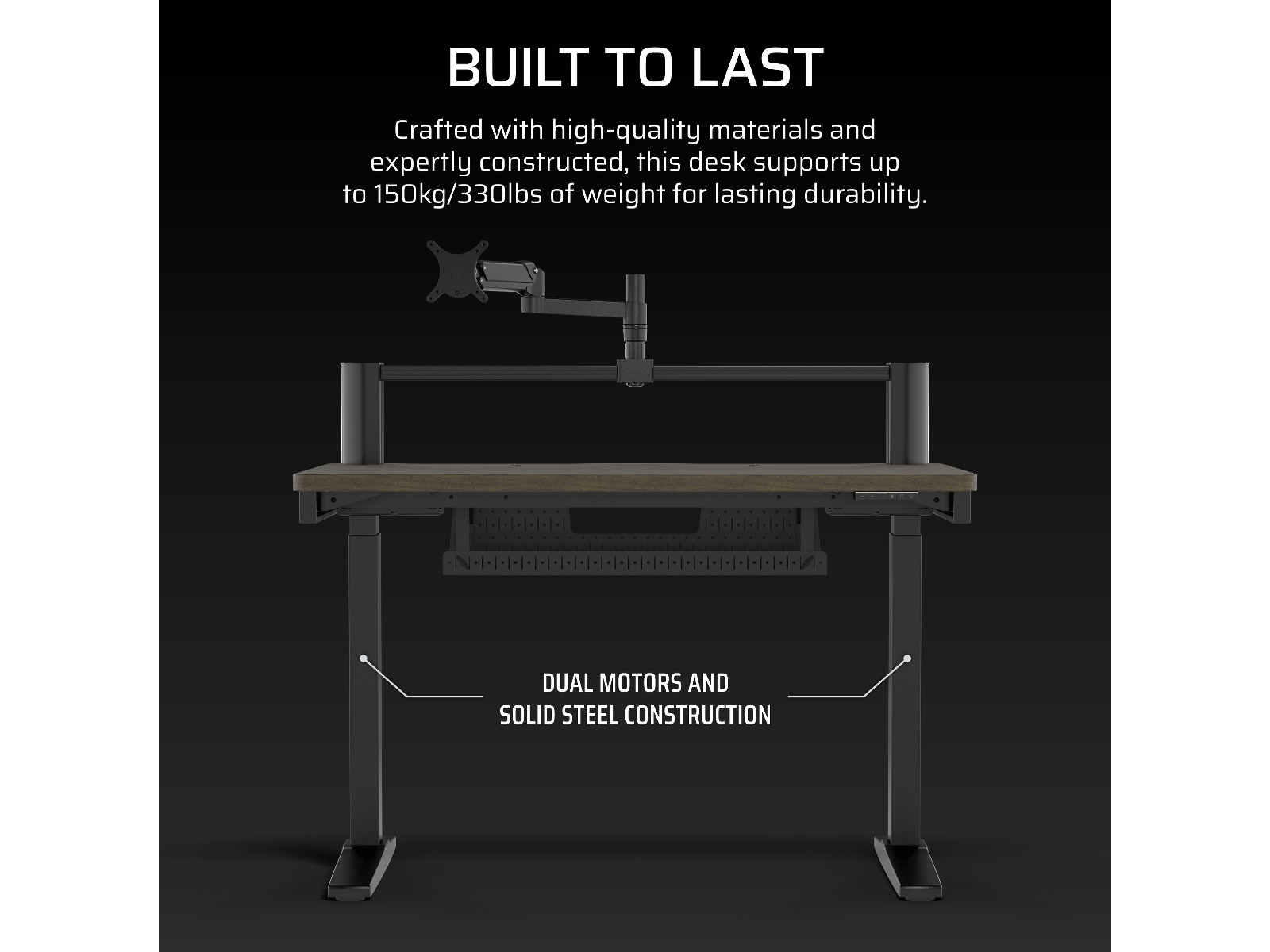 Corsair Platform:4 Elevate Skrivebord (sort/mørkt træ) Gamingdesk