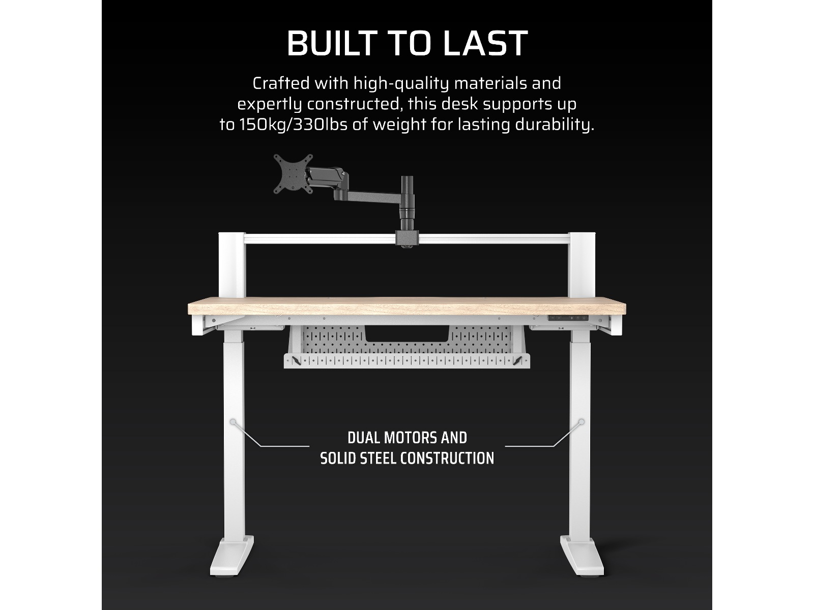 Corsair Platform:4 Elevate skrivebord (hvid/lyst træ) Gamingdesk