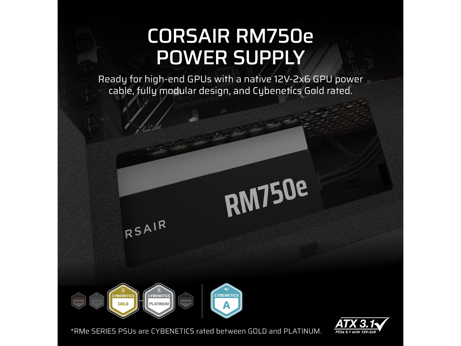 Corsair RMe Series RM750e PSU (sort) Strømforsyninger