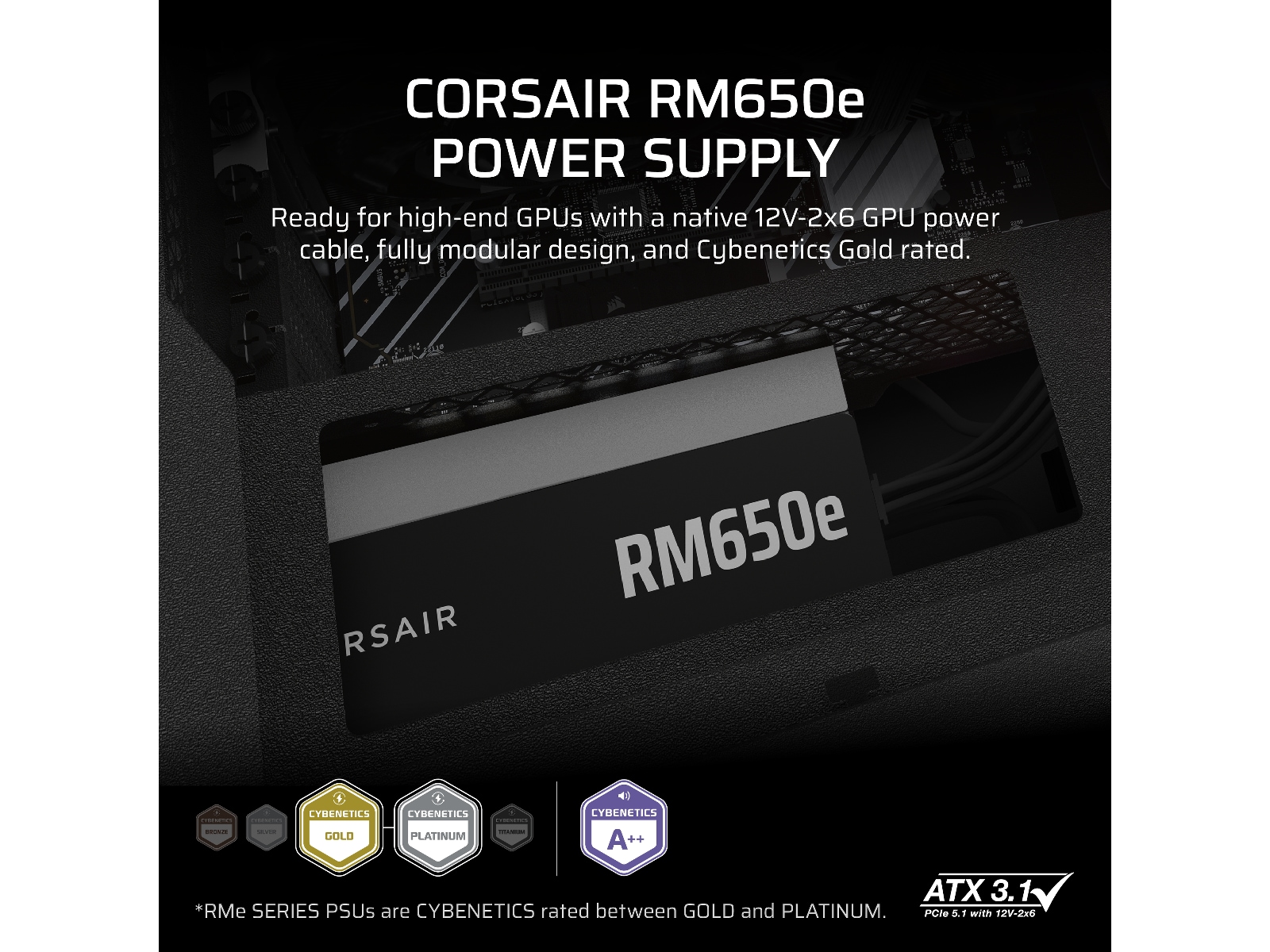 Corsair RMe Series RM650e PSU (sort) Strømforsyninger