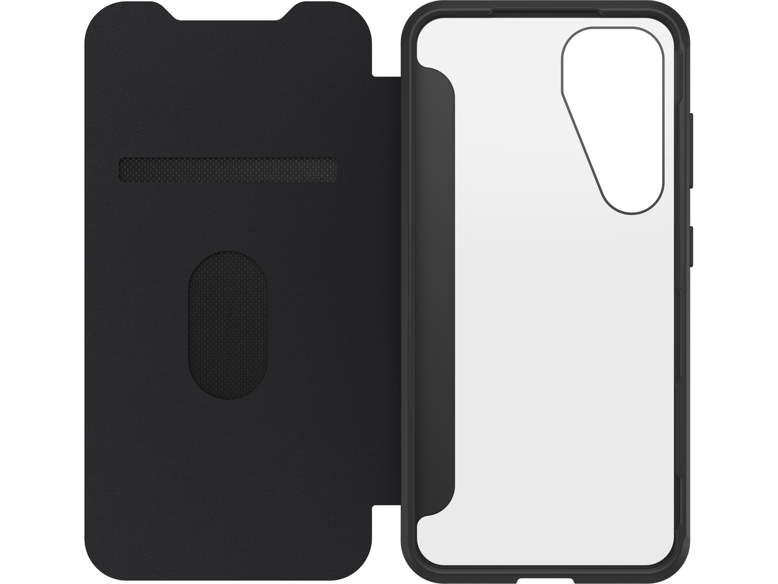 OtterBox Galaxy S25 React Folio (gennemsigtig/sort) Mobilcover
