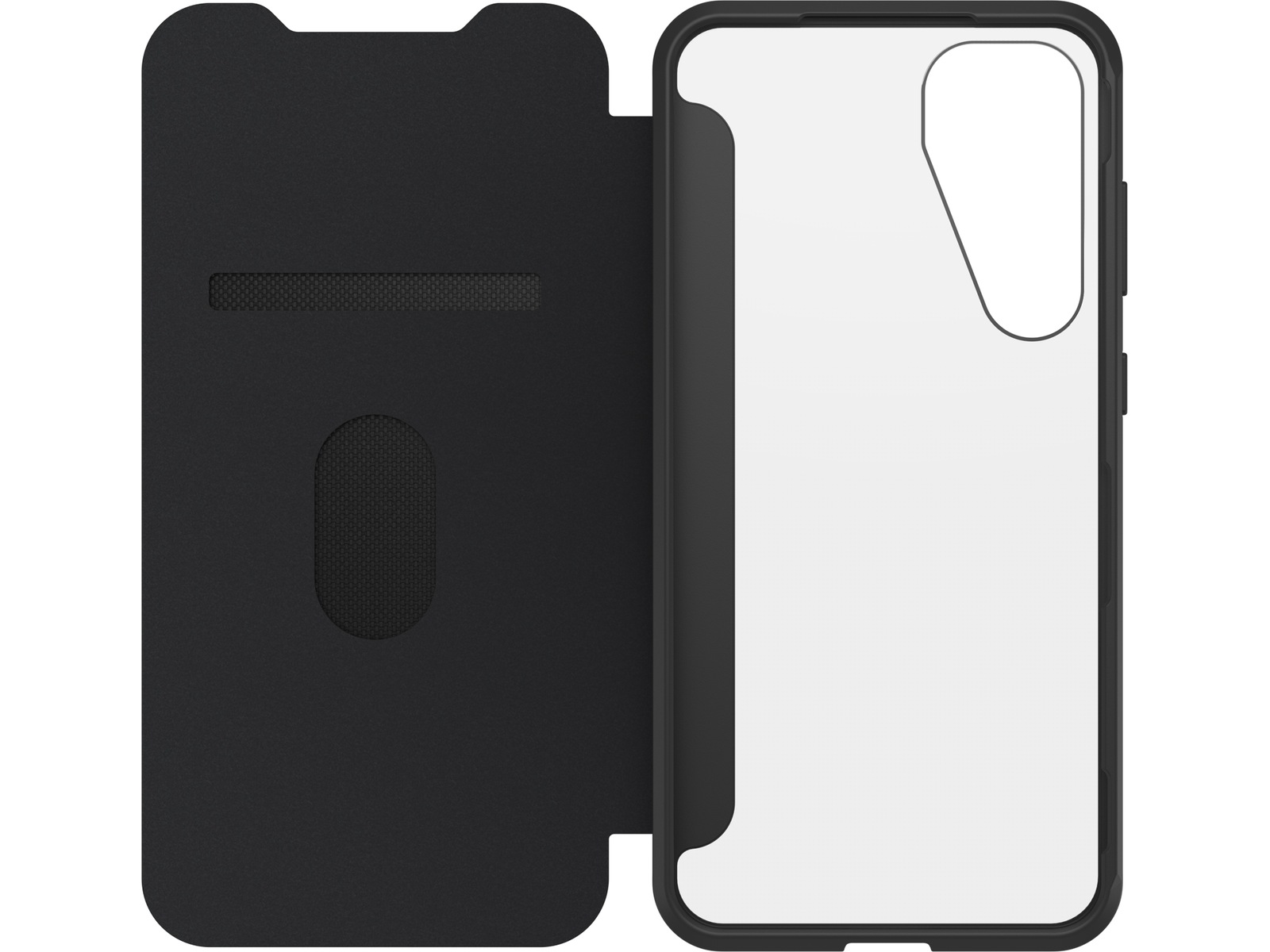 OtterBox Galaxy S25+ React Folio (gennemsigtig/sort) Mobilcover