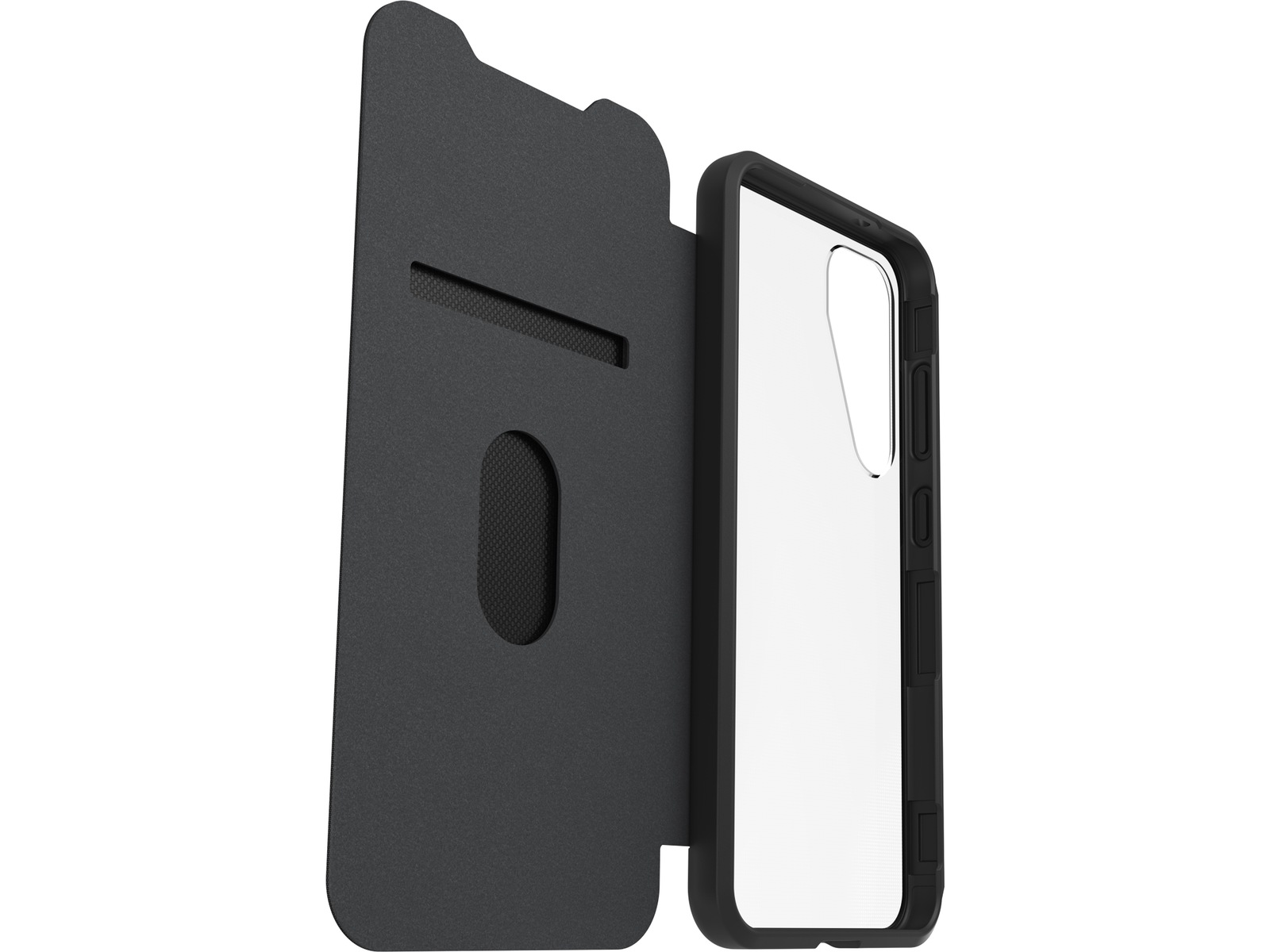 OtterBox Galaxy S25+ React Folio (gennemsigtig/sort) Mobilcover