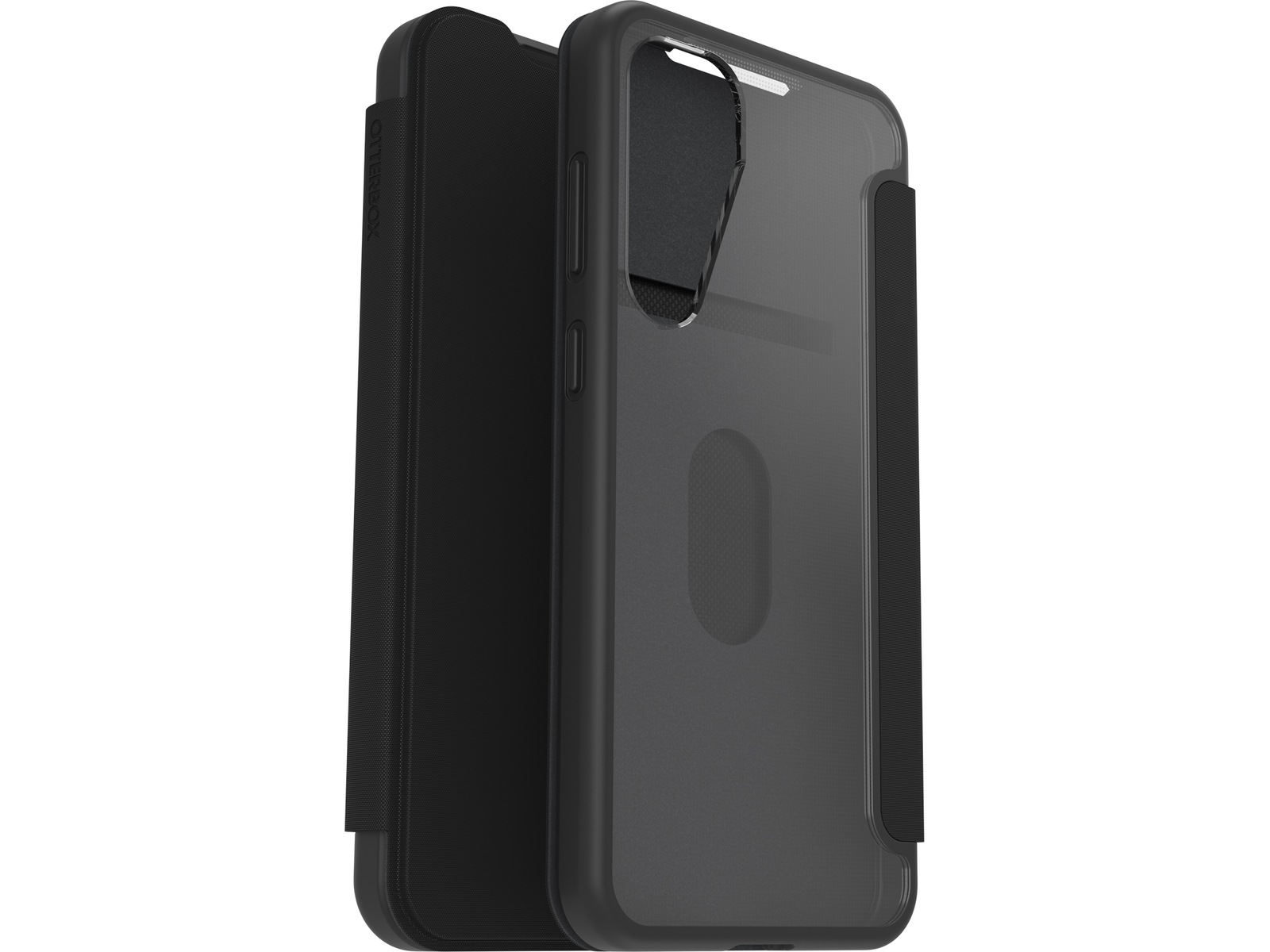 OtterBox Galaxy S25+ React Folio (gennemsigtig/sort) Mobilcover