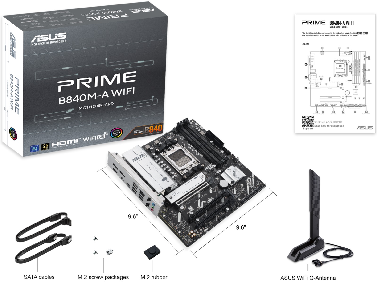 ASUS PRIME B840M-A WIFI Bundkort AMD Socket