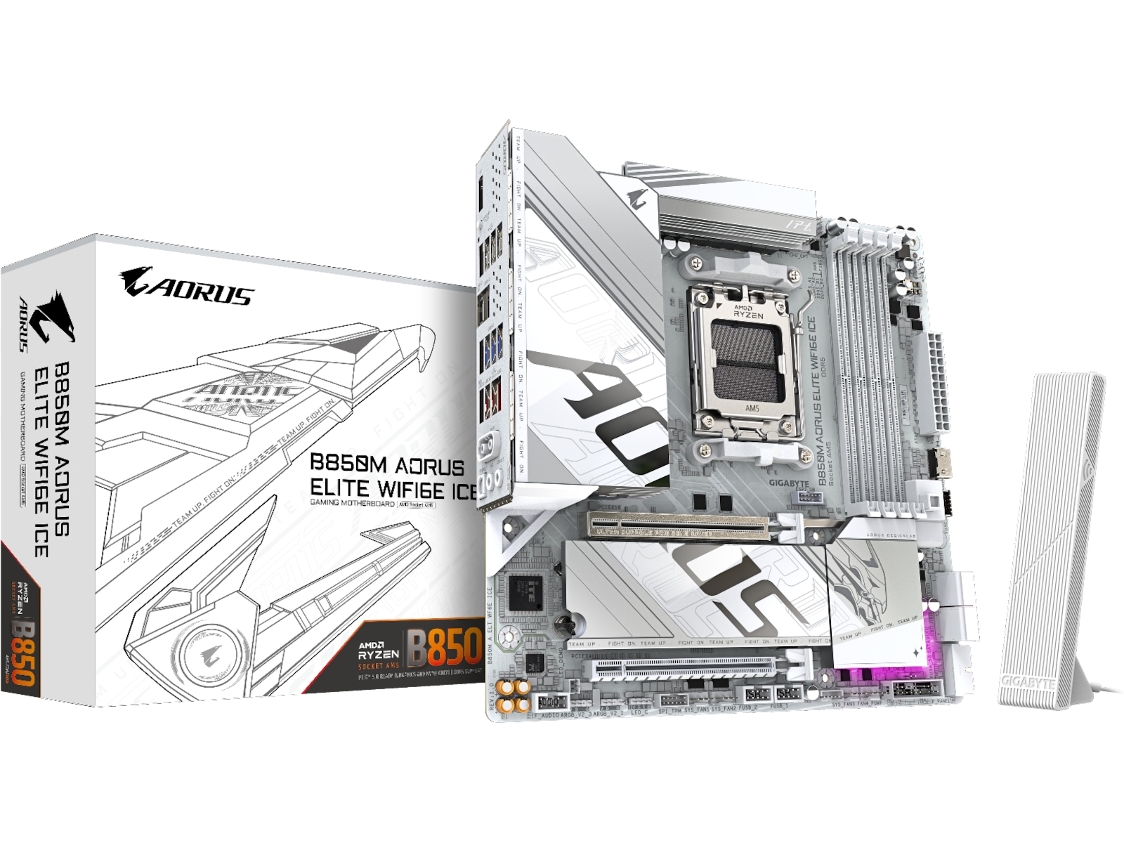 Gigabyte B850M Aorus Elite WF6E ICE Bundkort AMD Socket