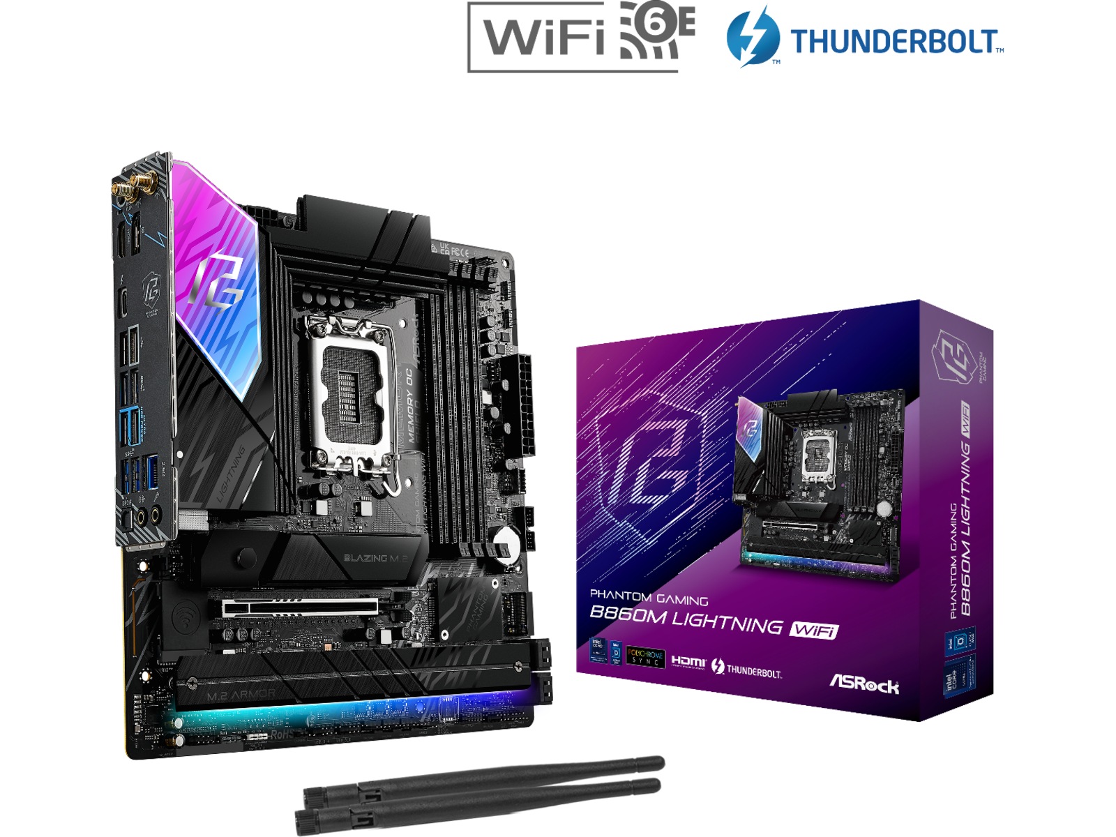 ASRock B860M Lightning WiFi Bundkort Intel Socket