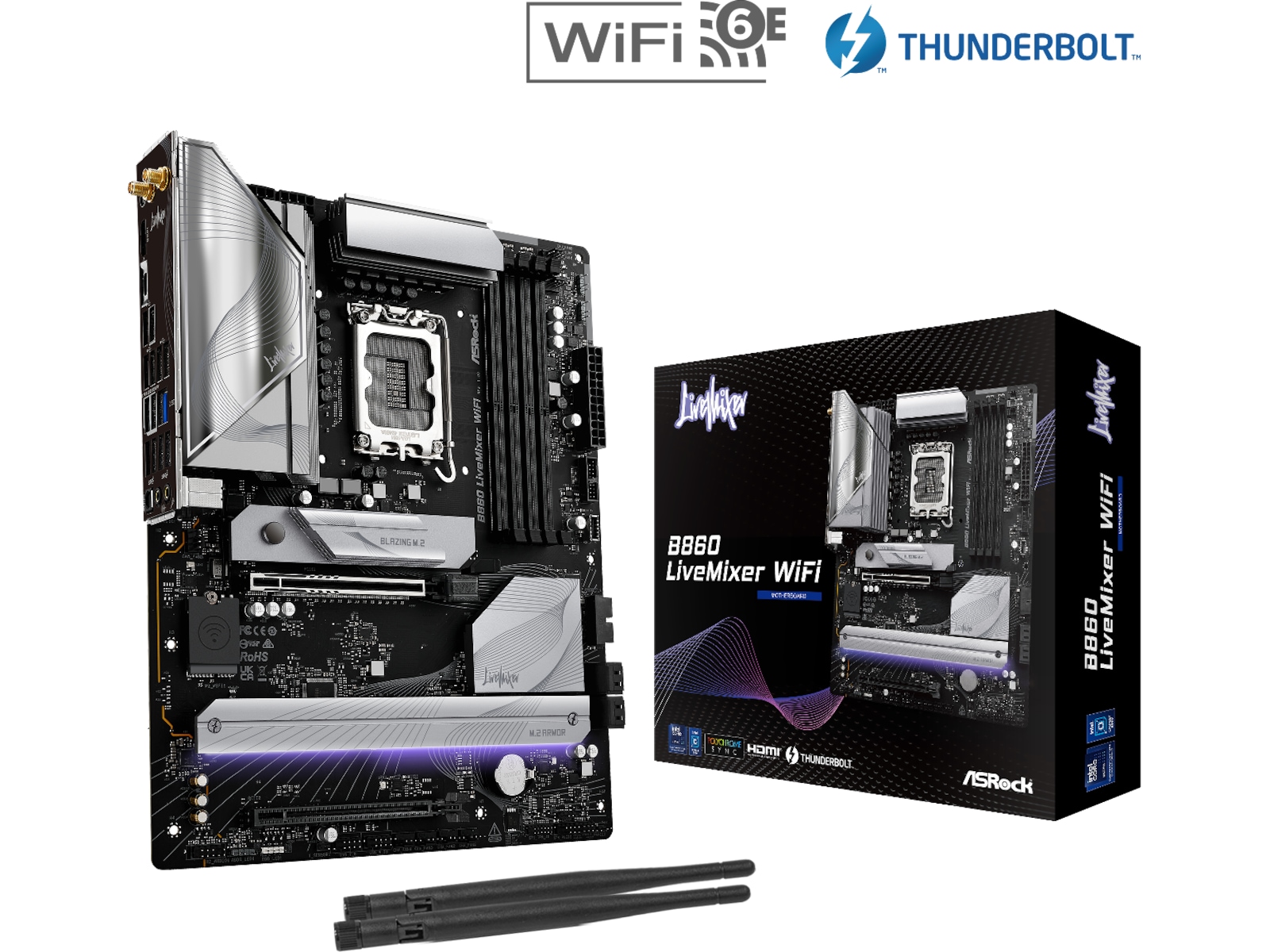 ASRock B860 LiveMixer WiFi Bundkort Intel Socket