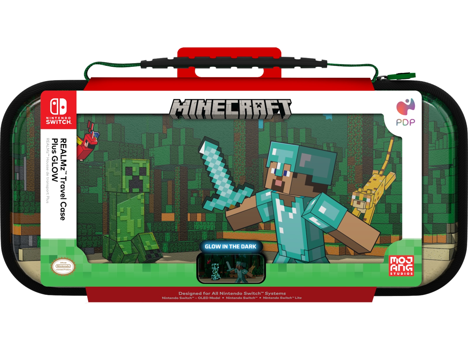 PDP NSW Travel Case Plus GLOW (minecraft forest battle) Tilbehør til spilkonsoller