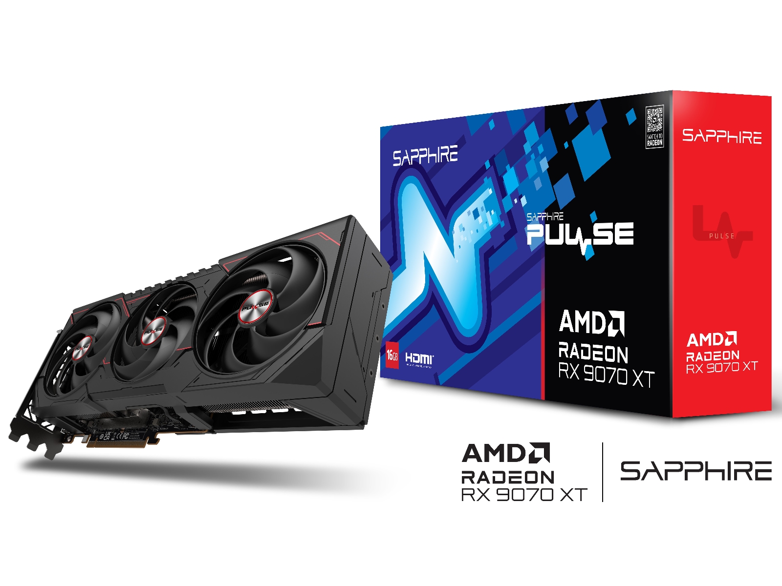 Sapphire PULSE AMD Radeon RX 9070 XT Gaming Grafikkort