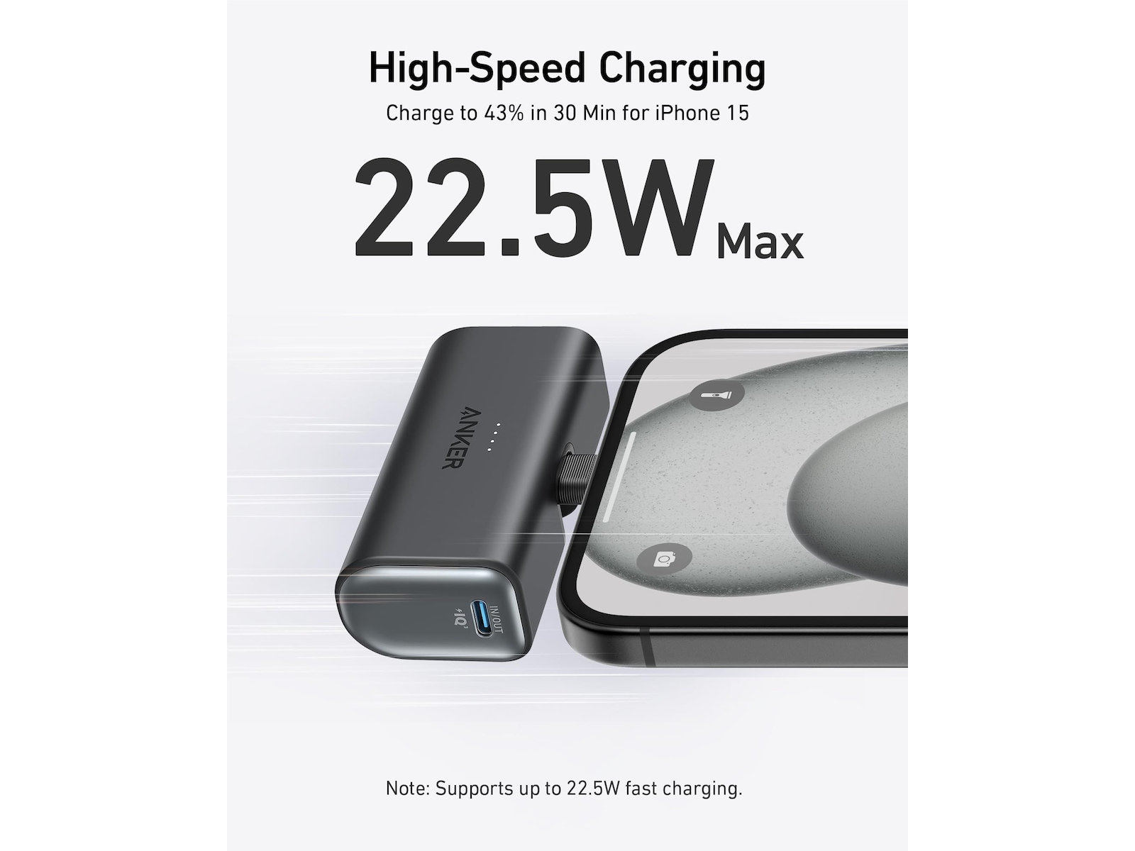 Anker Nano Powerbank 5000mAh (sort) Powerbank