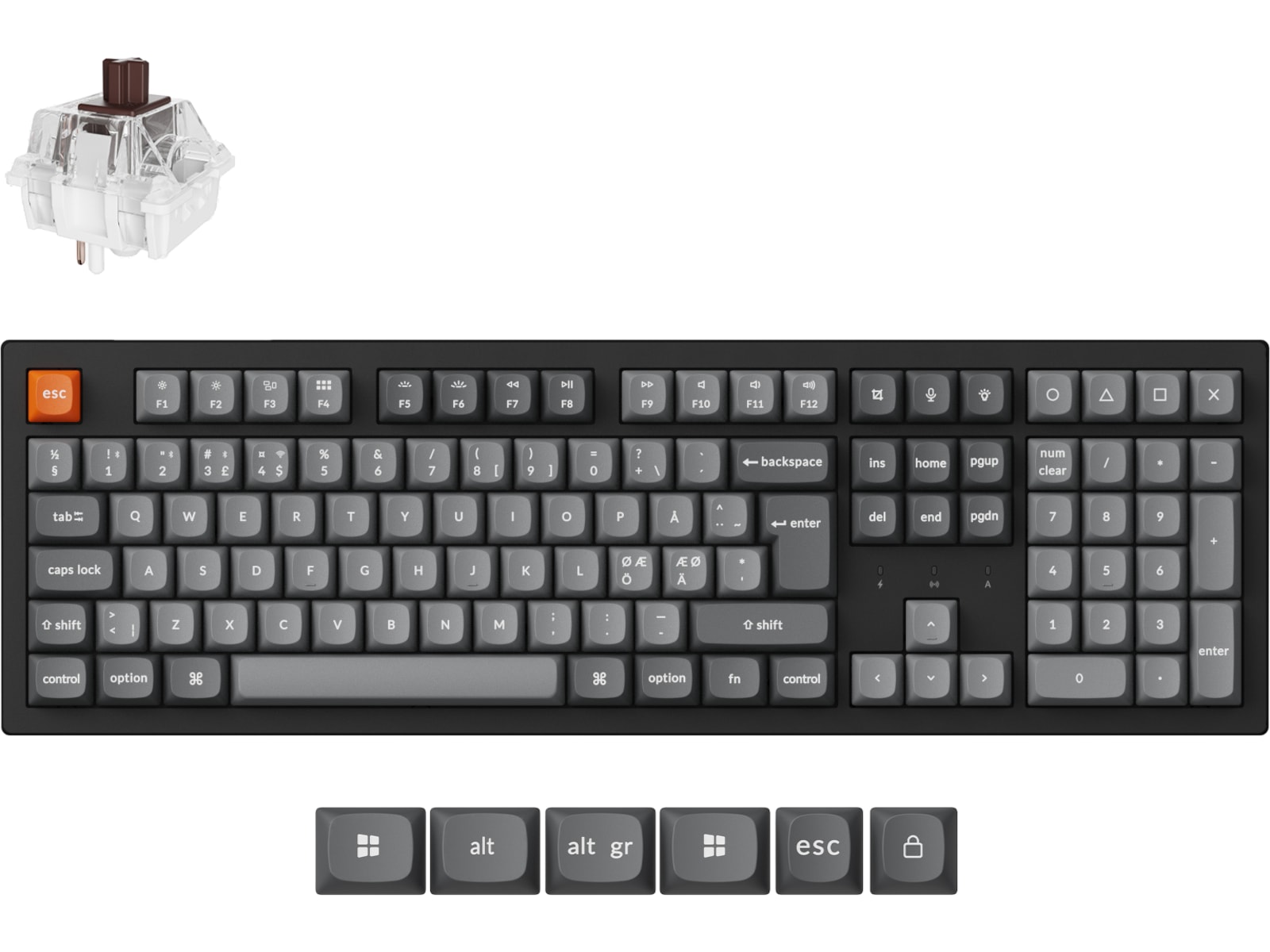 Keychron K10 MAX Trådløst gamingtastatur (super brown) Gamingkeyboard