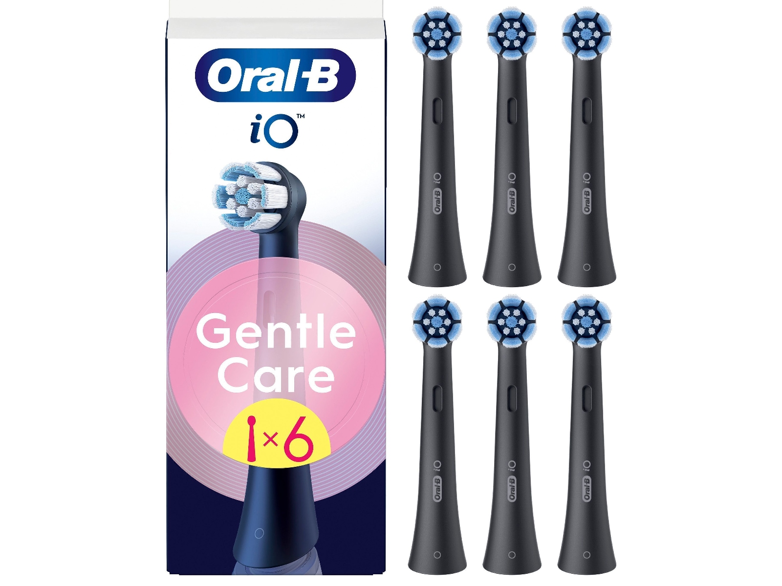 Oral-B iO Gentle Care børstehoveder 6 stk. (sort) Tandbørstehoveder