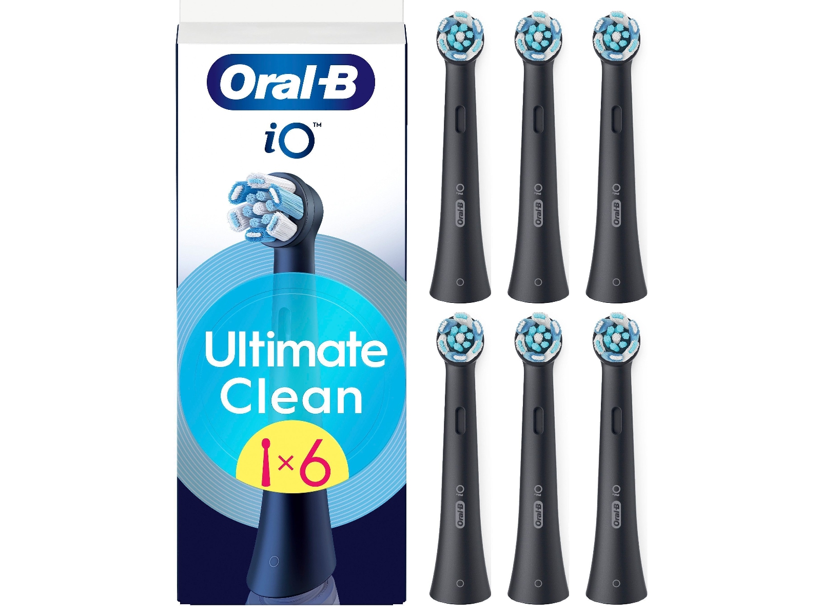 Oral-B iO Ultimate Clean børstehoveder 6 stk. (sort) Tandbørstehoveder