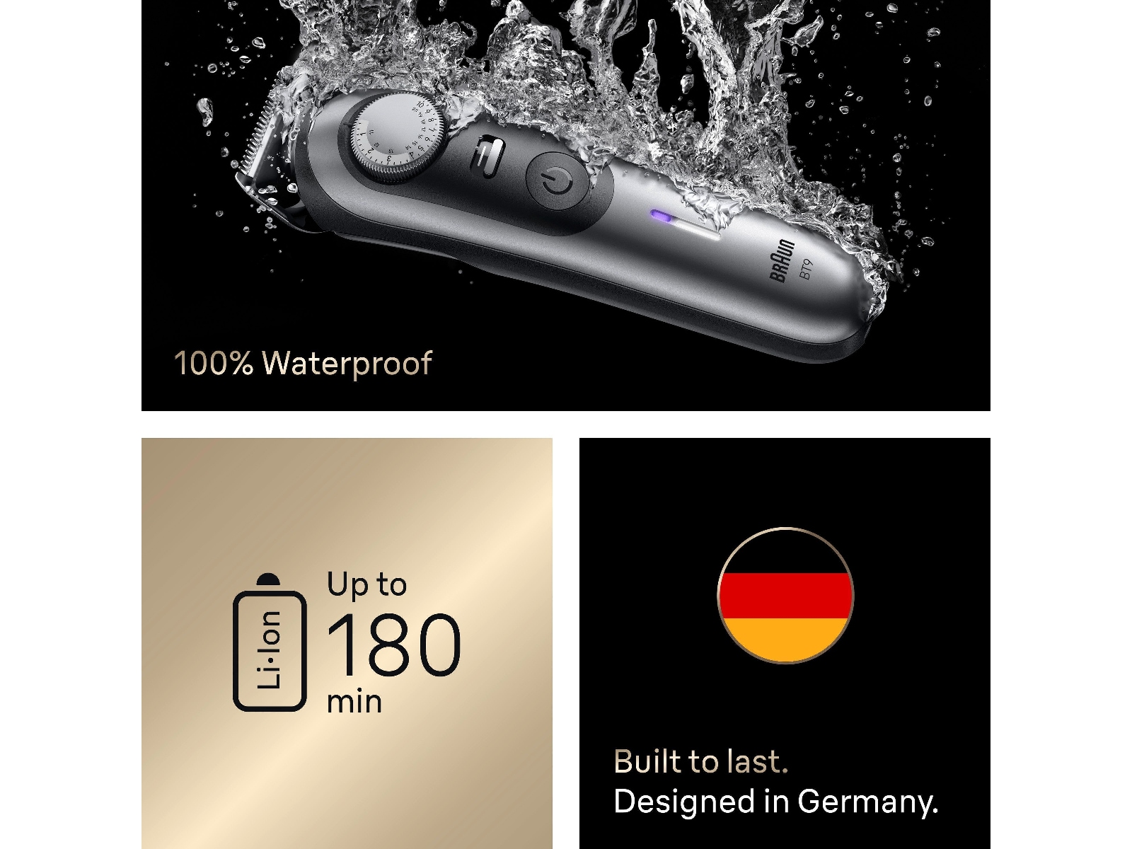 Braun Series 9 skægtrimmer (krom) Barbermaskine