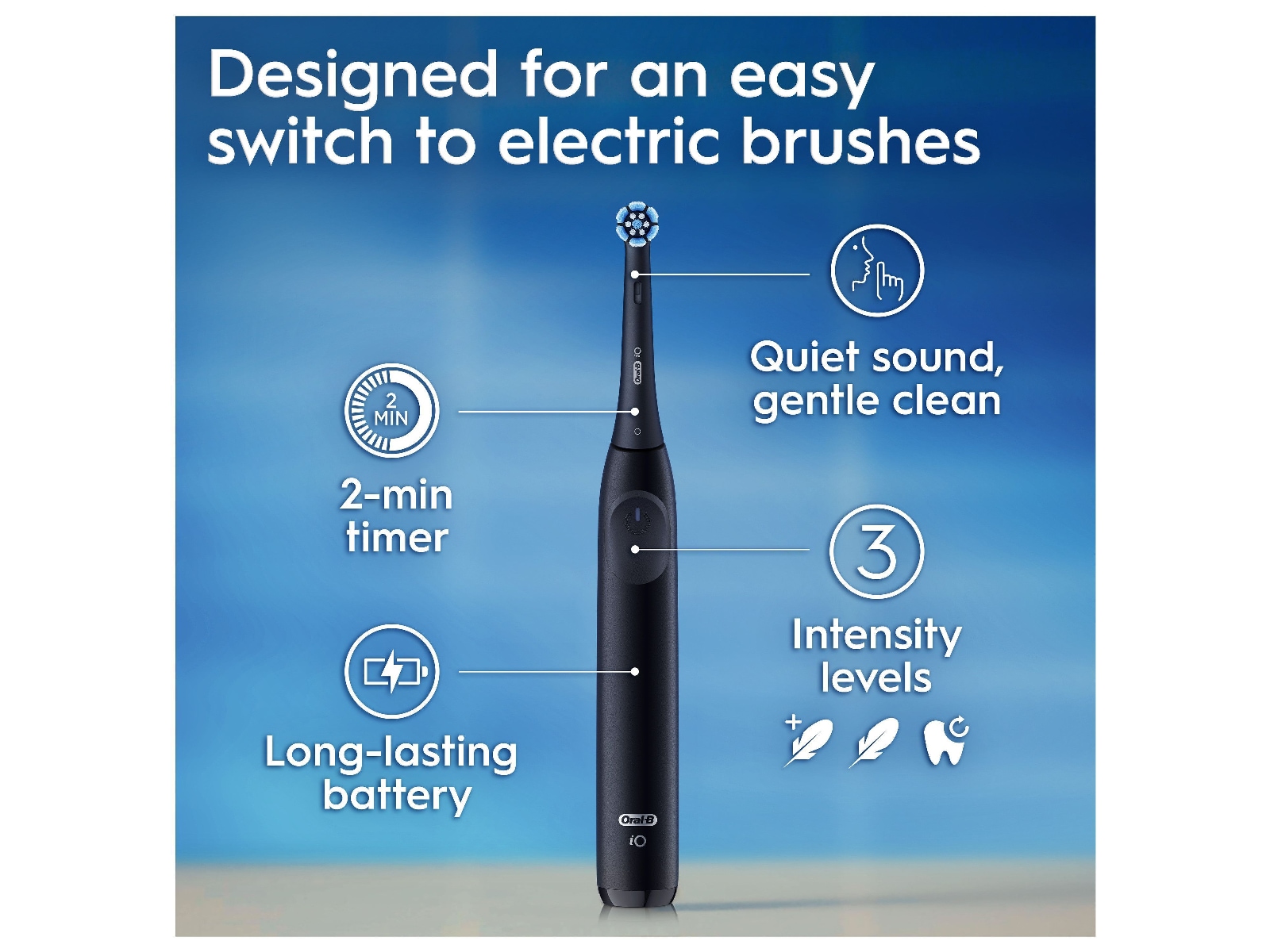 ORAL-B iO2 Series Elektrisk tandbørste (Night Black) Elektriske tandbørster