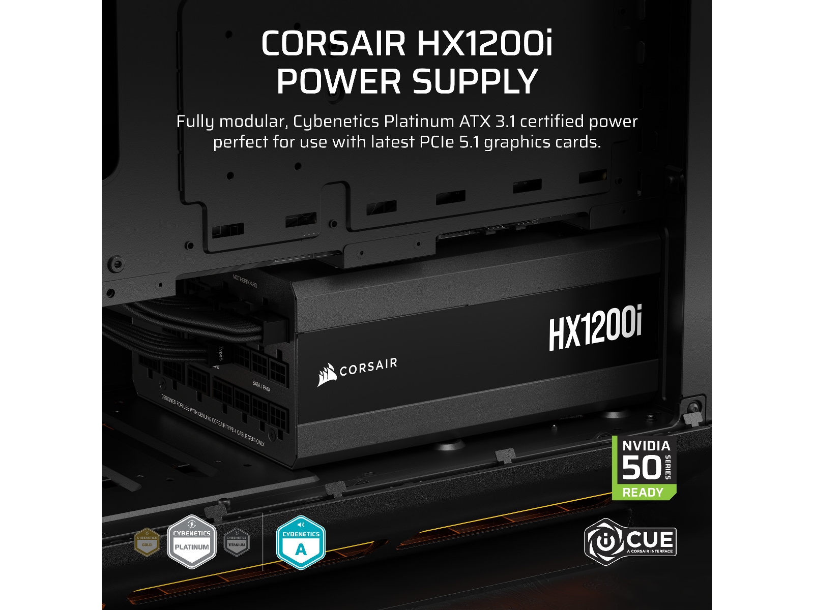 Corsair HXi Series HX1200i PSU (sort) Strømforsyninger