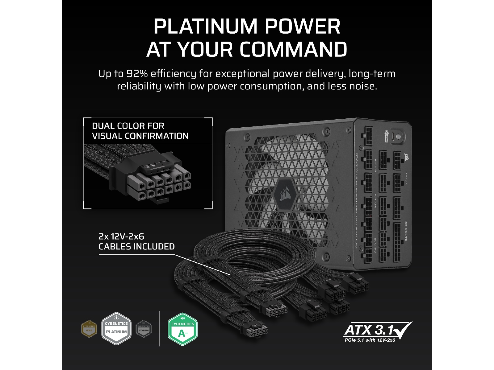 Corsair HXi Series HX1500i PSU (sort) Strømforsyninger
