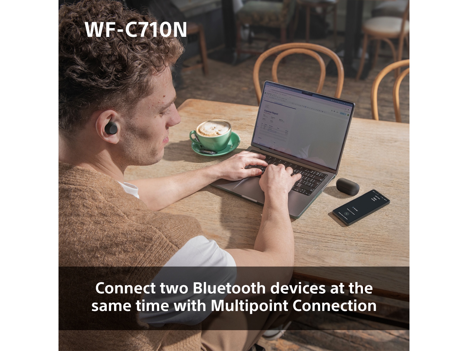 Sony WF-C710N Trådløse høretelefoner, Earbuds med mikrofon (hvid) In-ear høretelefoner