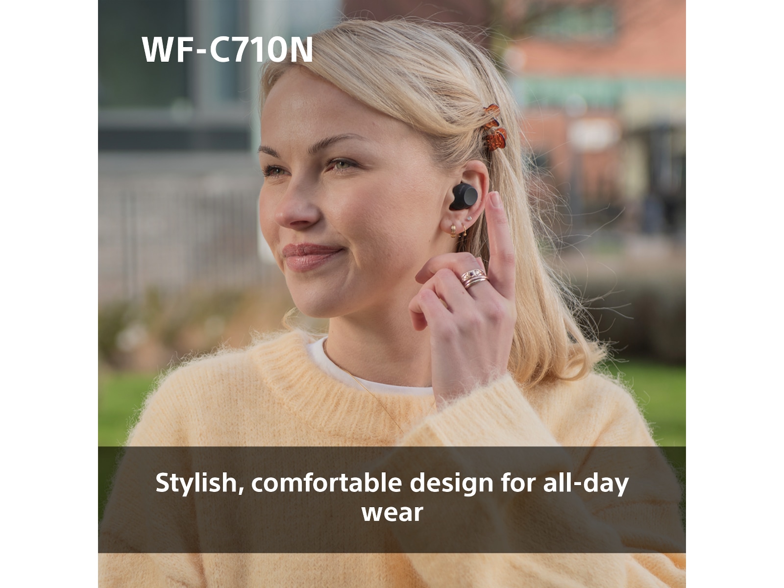 Sony WF-C710N Trådløse høretelefoner, Earbuds med mikrofon (sort) In-ear høretelefoner