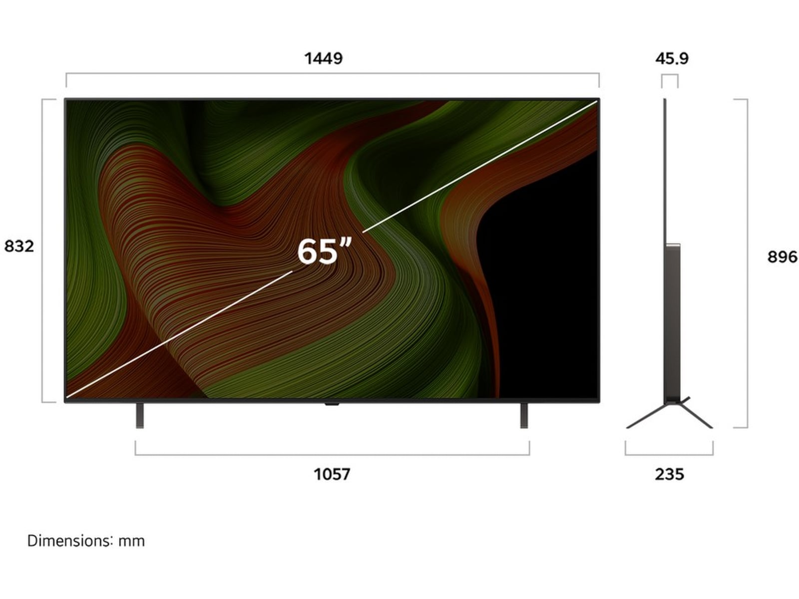 LG 65" B5 AI 4K OLED Smart TV (2025) 60 - 69 tommer TV