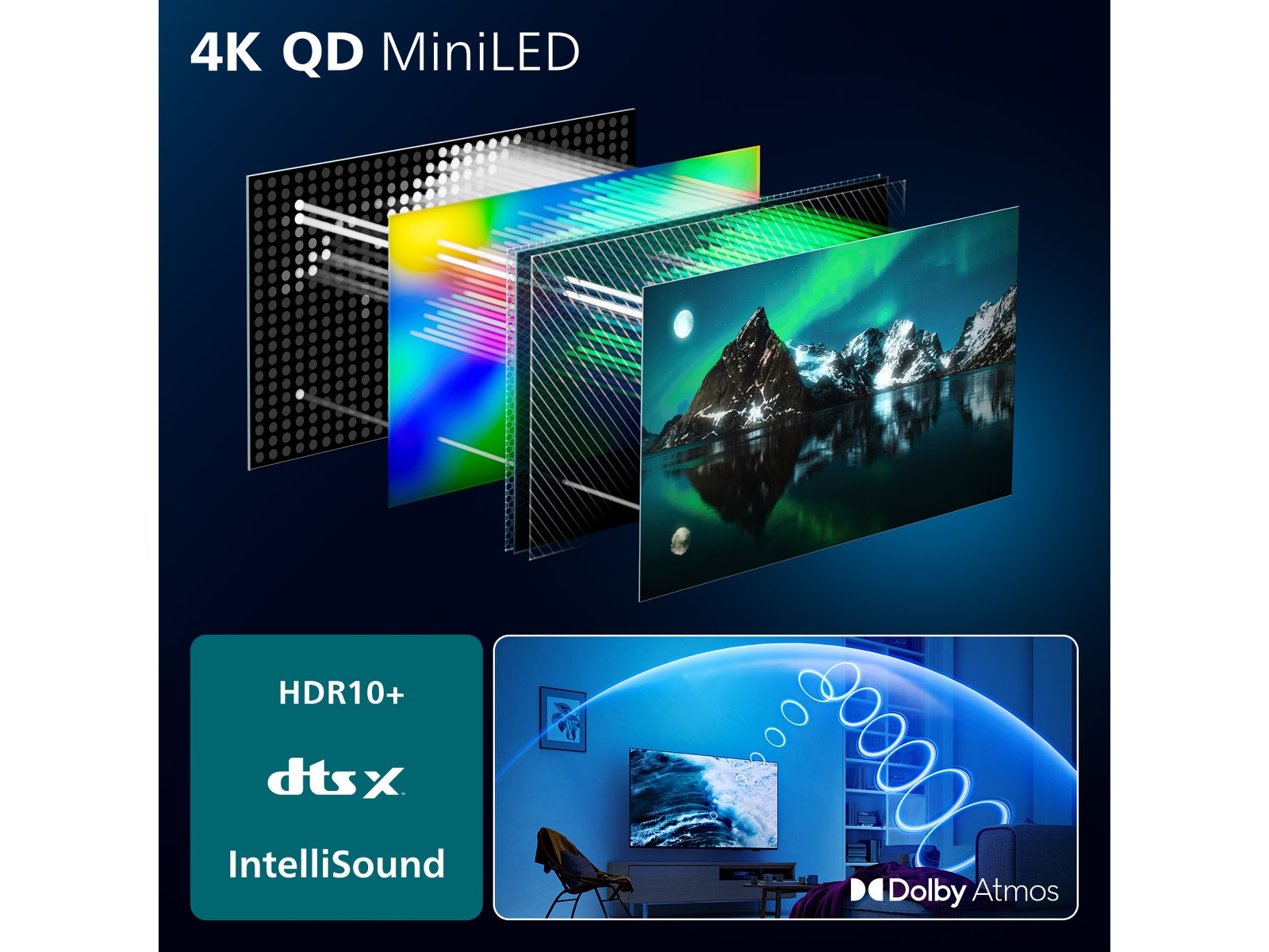 Philips 75" MLED810/12 QD Smart MiniLed TV (2025) 70 - 79 tommer TV