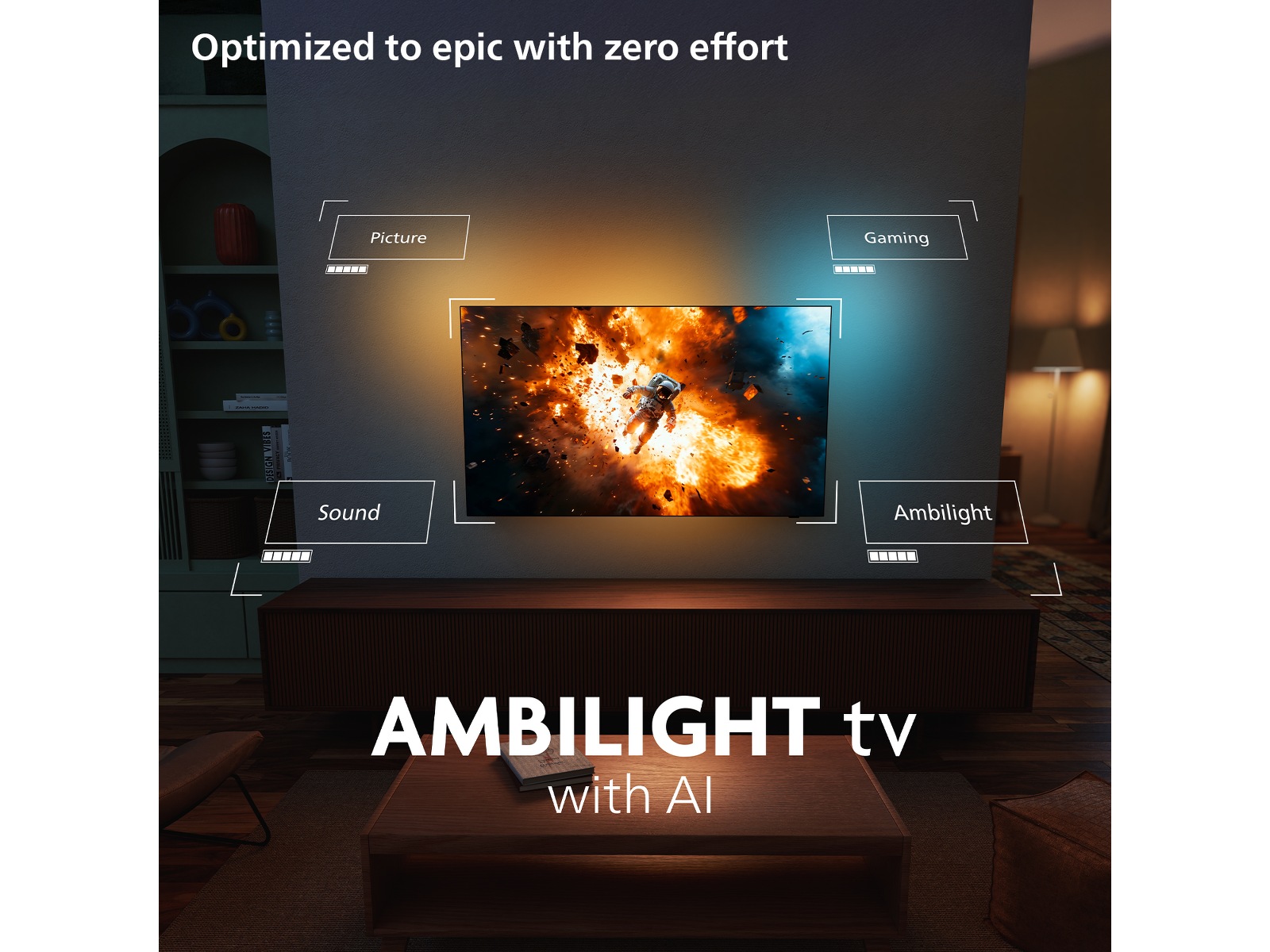 Philips 77" OLED810/12 OLED Smart Ambilight AI TV (2025) 70 - 79 tommer TV