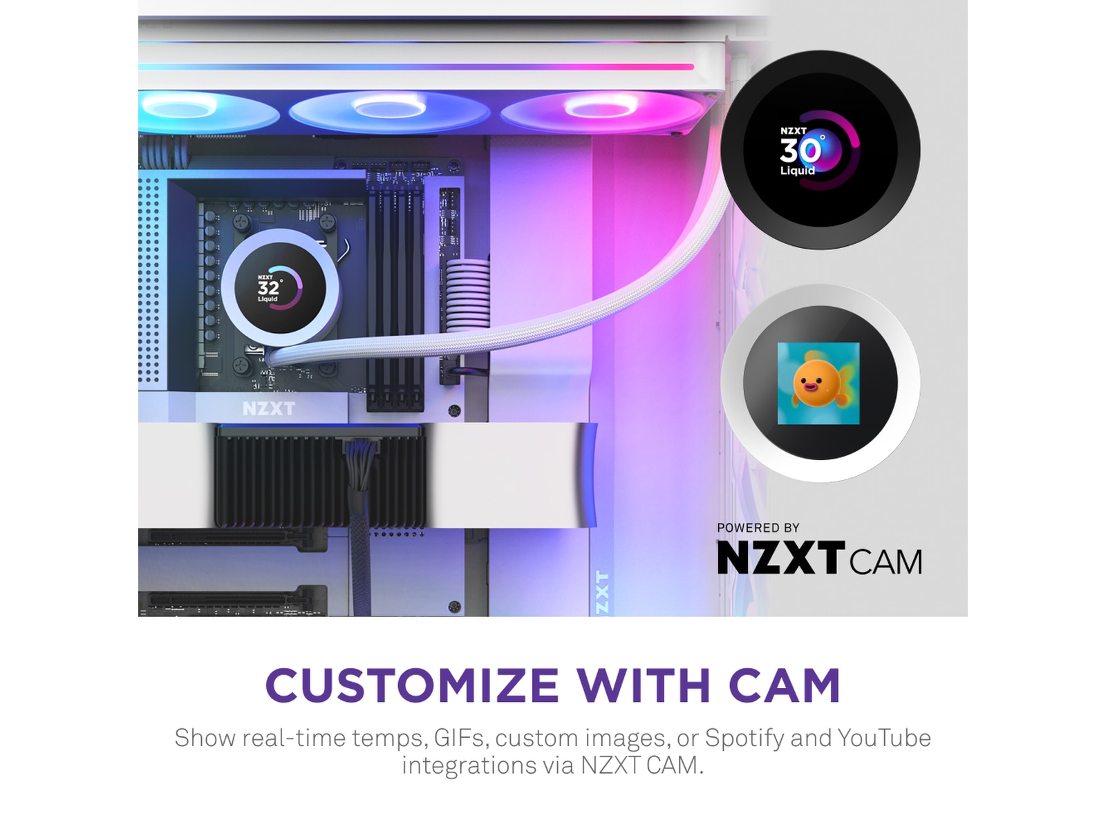 NZXT Kraken Plus 360 RGB Køler (hvidt) CPU - Vandkøling