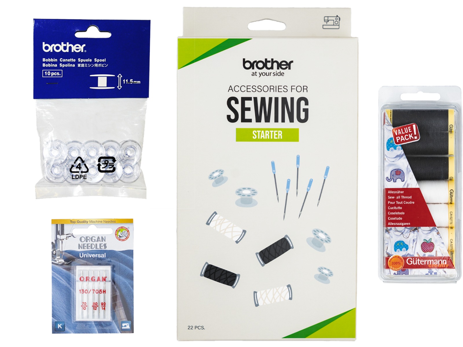 Brother STARTER sytilbehørsæsk 22 dele Tilbehør til symaskiner