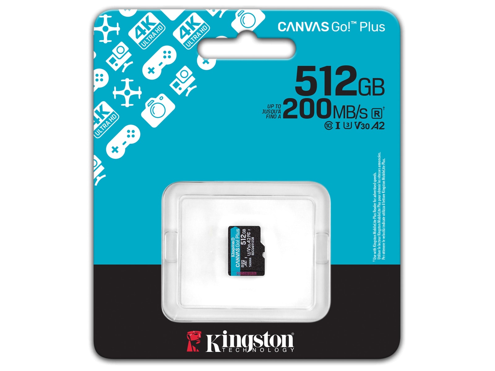 Kingston Canvas Go! Plus microSD 512GB Flash-hukommelse