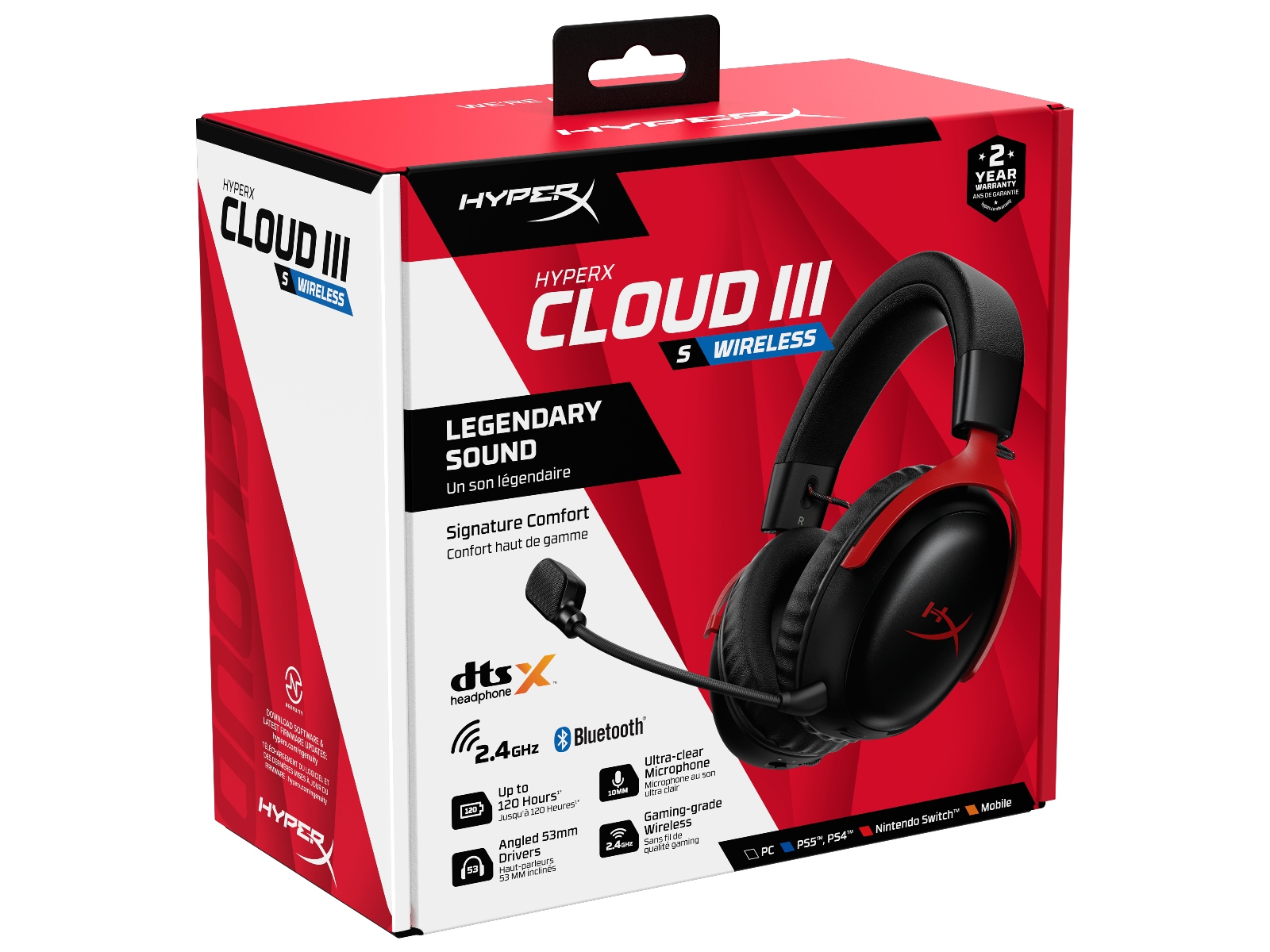 HyperX Cloud III S Trådløst Gaming Headset (rød) Gamingheadset